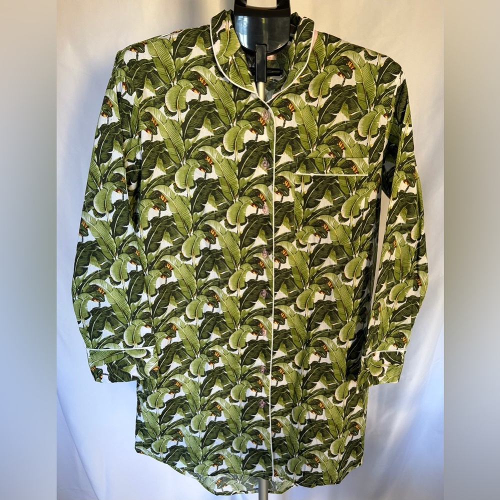 Sant and Abel Martinique Print Nightgown Small-Medium Banana Leaf Pajama Dress